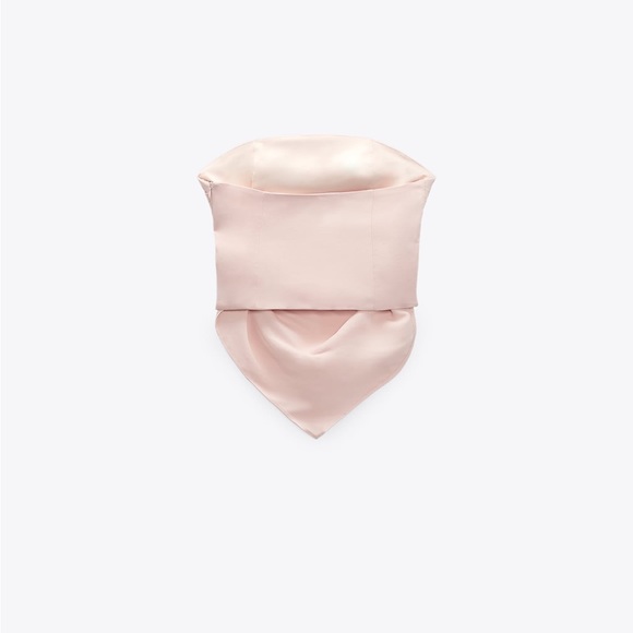 ZARA strapless satin effect scarf top - Picture 7 of 8